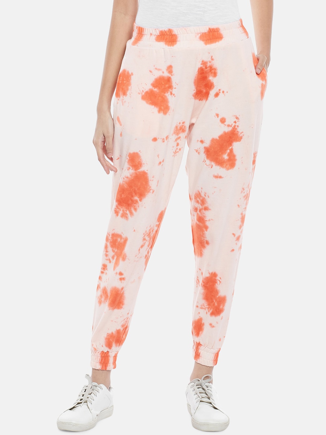 

People Women Off White Floral Printed Trousers
