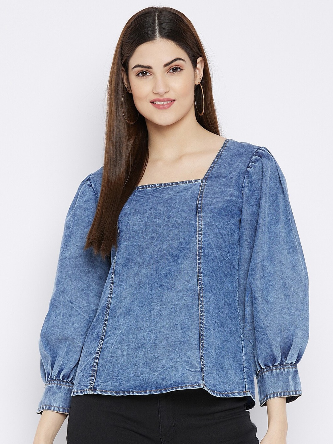 

Ruhaans Blue Denim Top