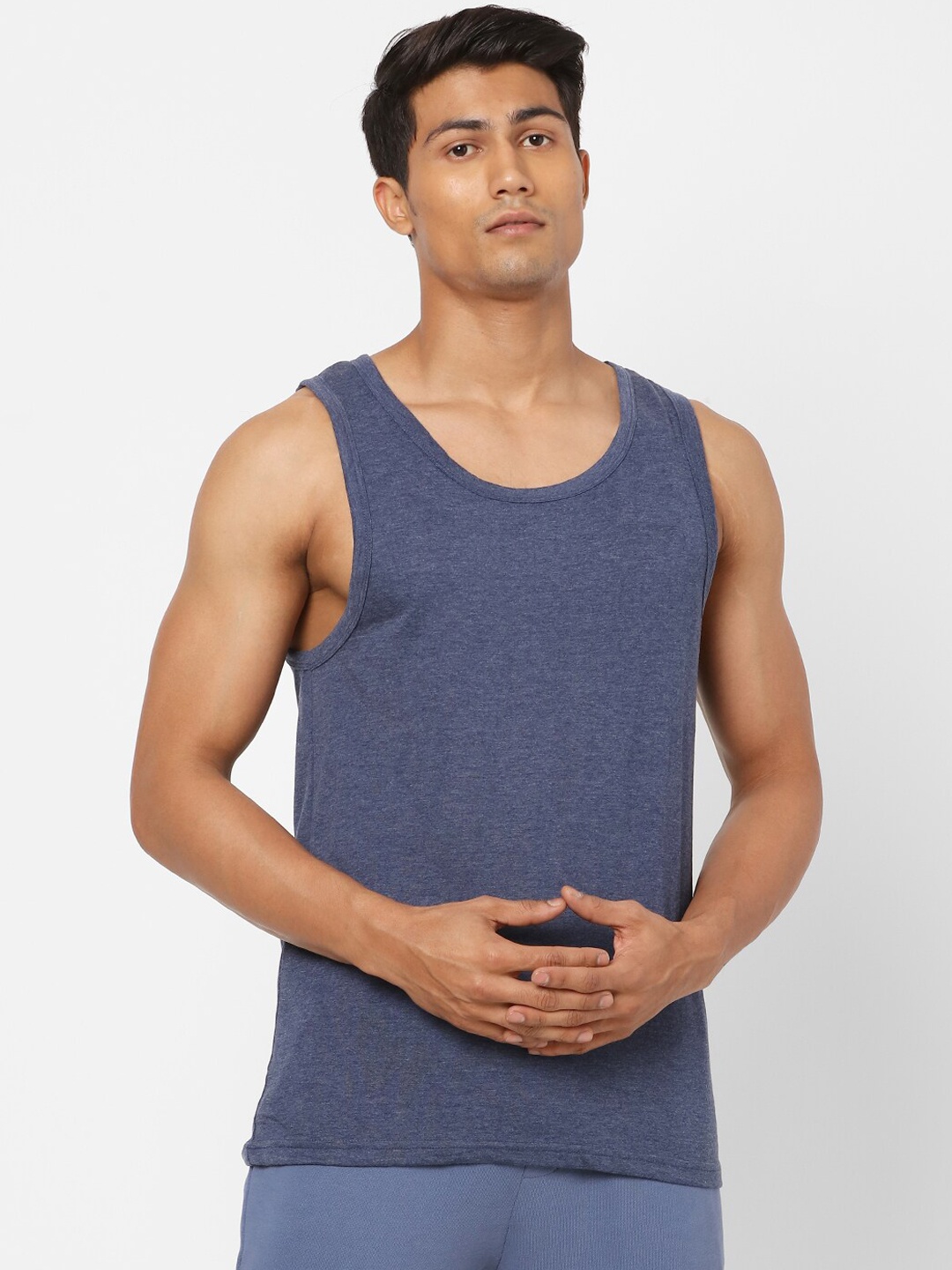 

Ajile by Pantaloons Men Blue Solid Innerwear Vest