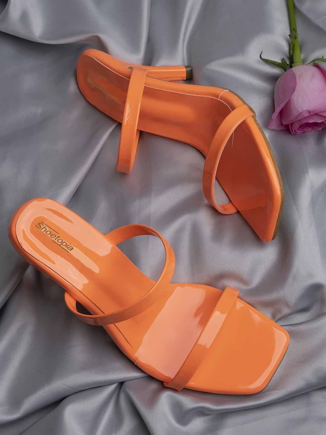 

Shoetopia Orange Stiletto Sandals