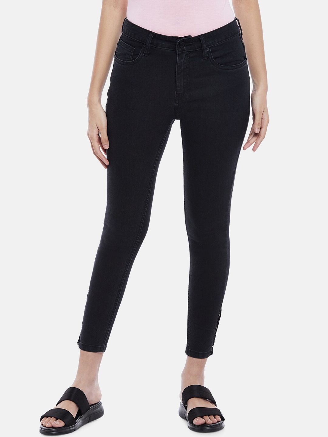 

People Women Black Skinny Fit Jeans