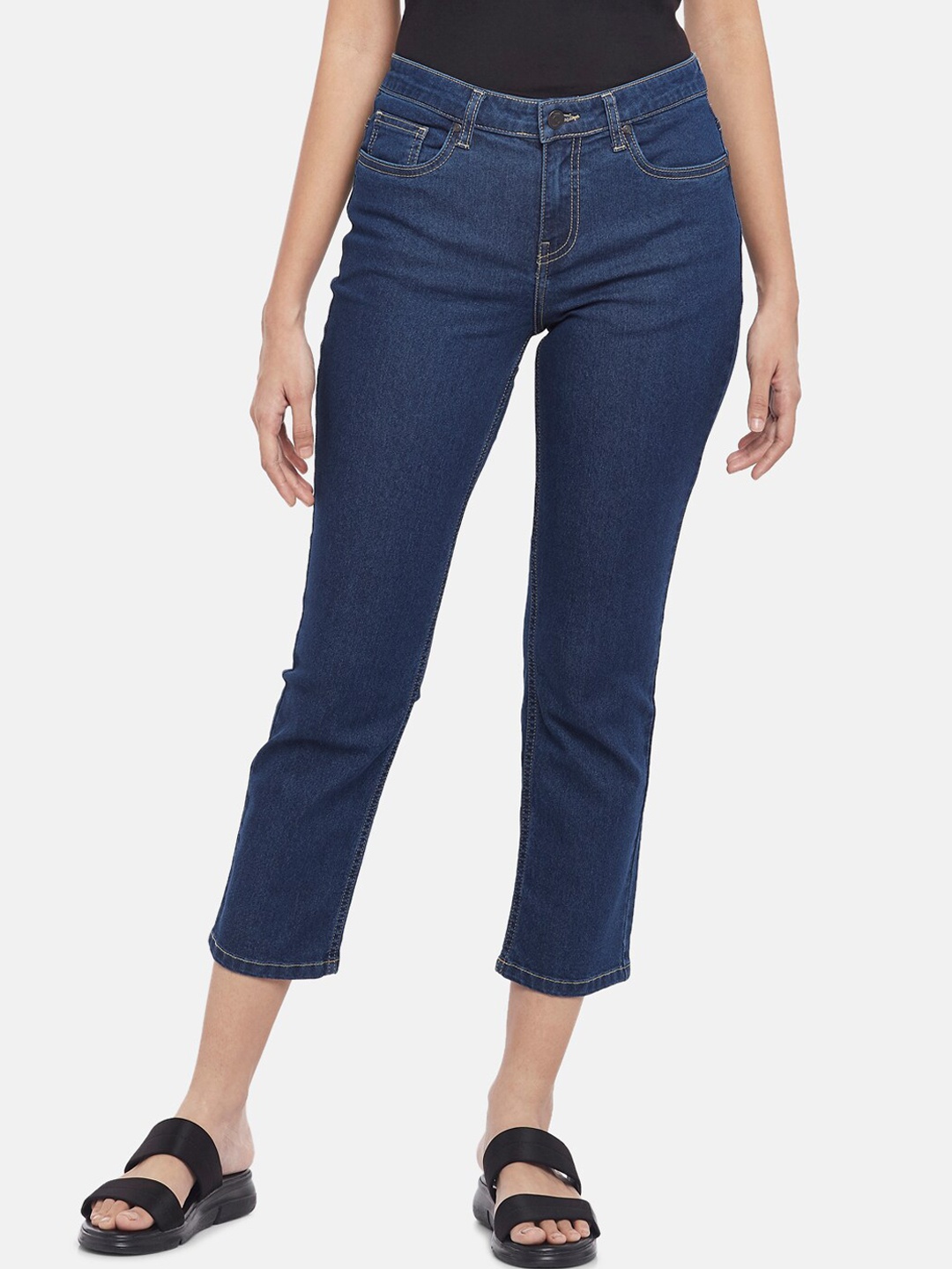 

People Women Blue Skinny Fit High-Rise Jeans