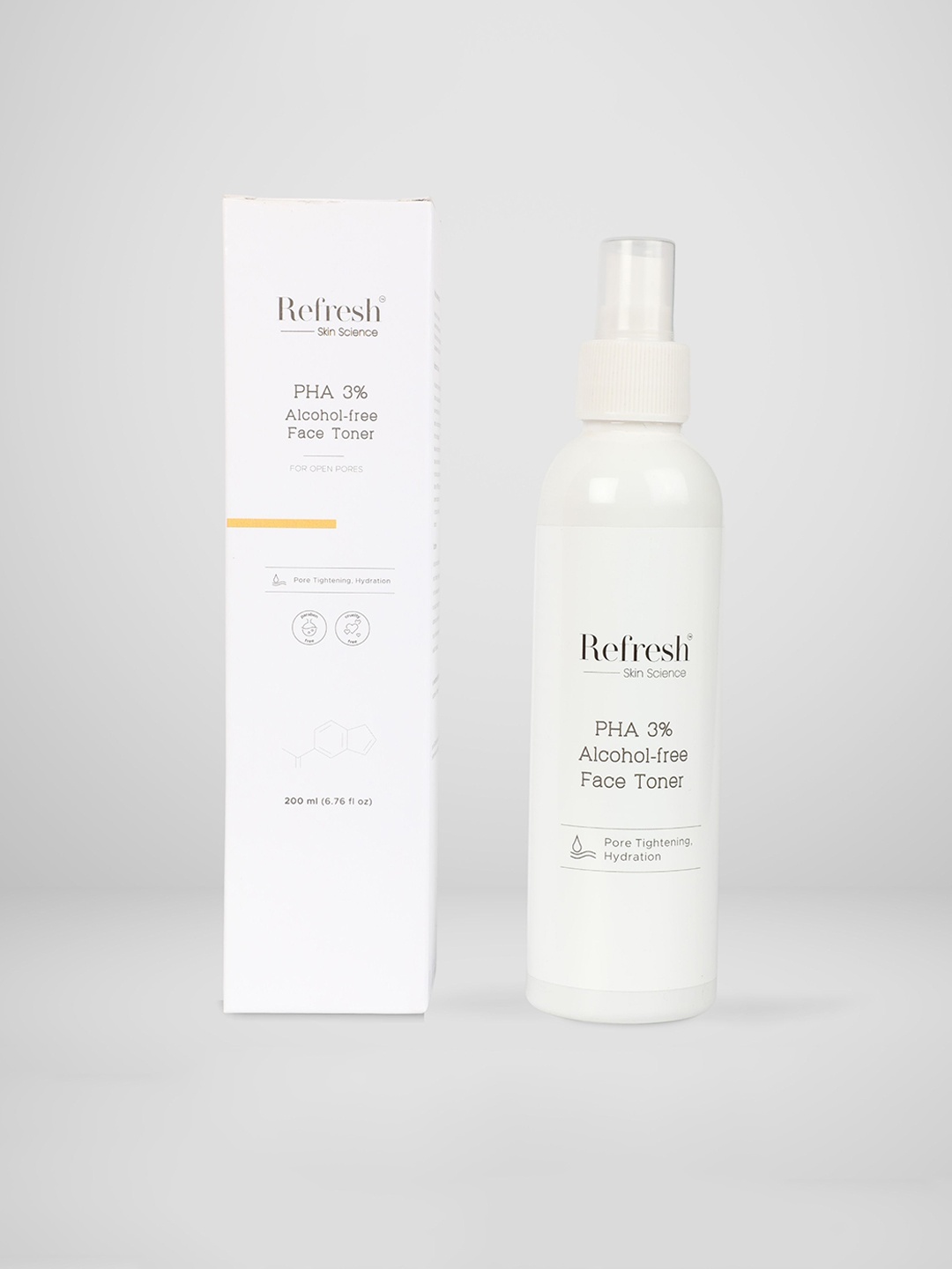 

Refresh Skin Science PHA 3% Alcohol-Free Face Toner 200 ml, White