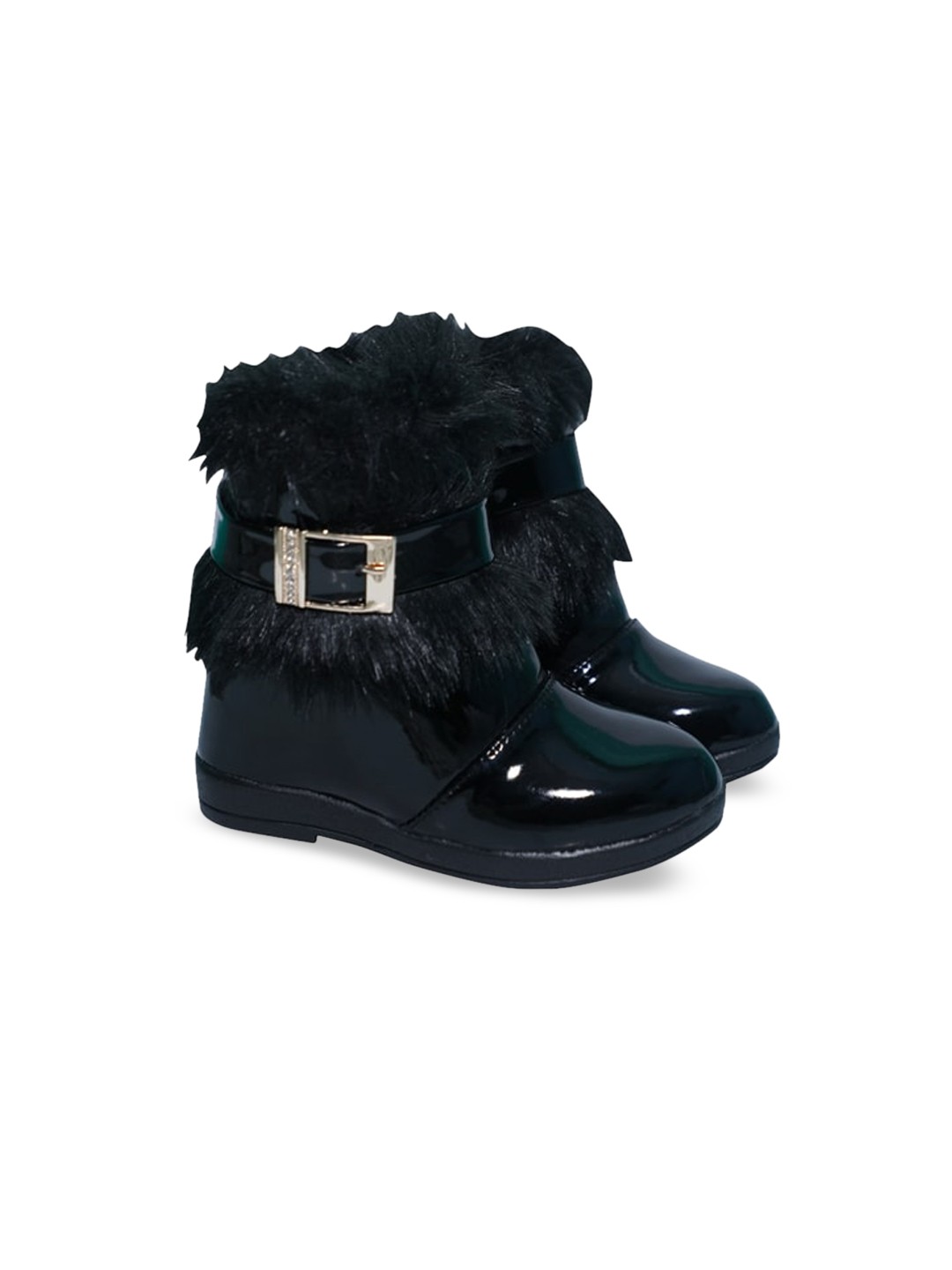 

Buckled Up Girls Black High-Top Flat Boots