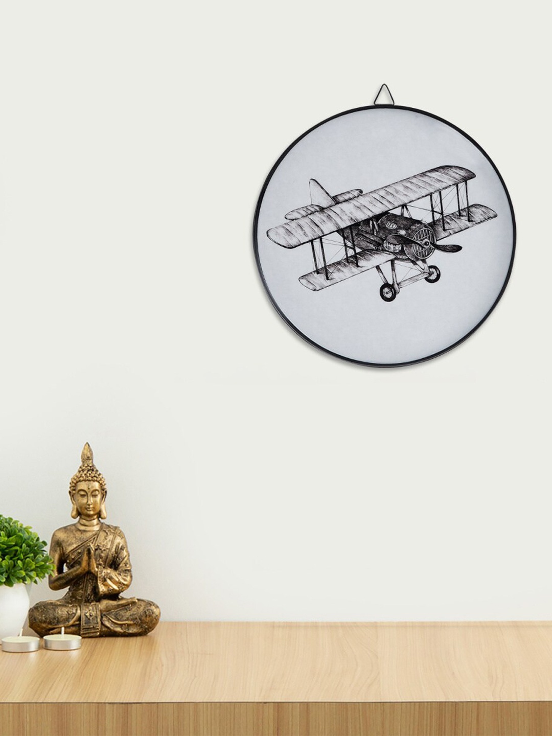 

Home Centre Off White & Black Printed Metal Wall Plate