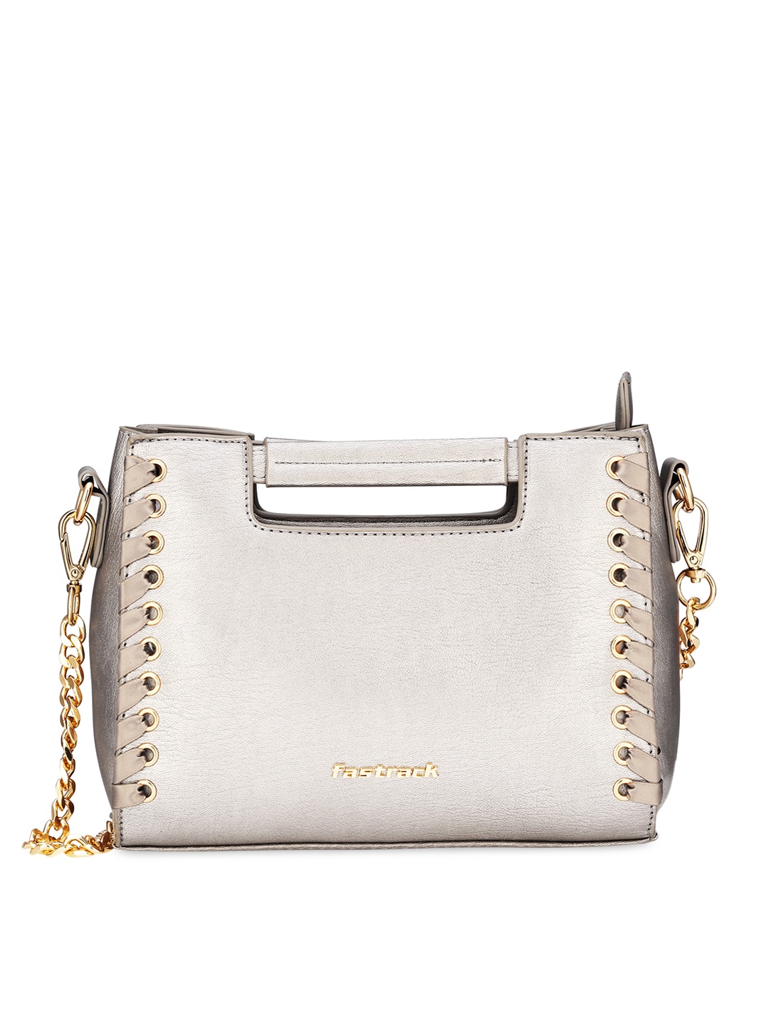 

Fastrack Gold-Toned Textured Structured Handheld Bag