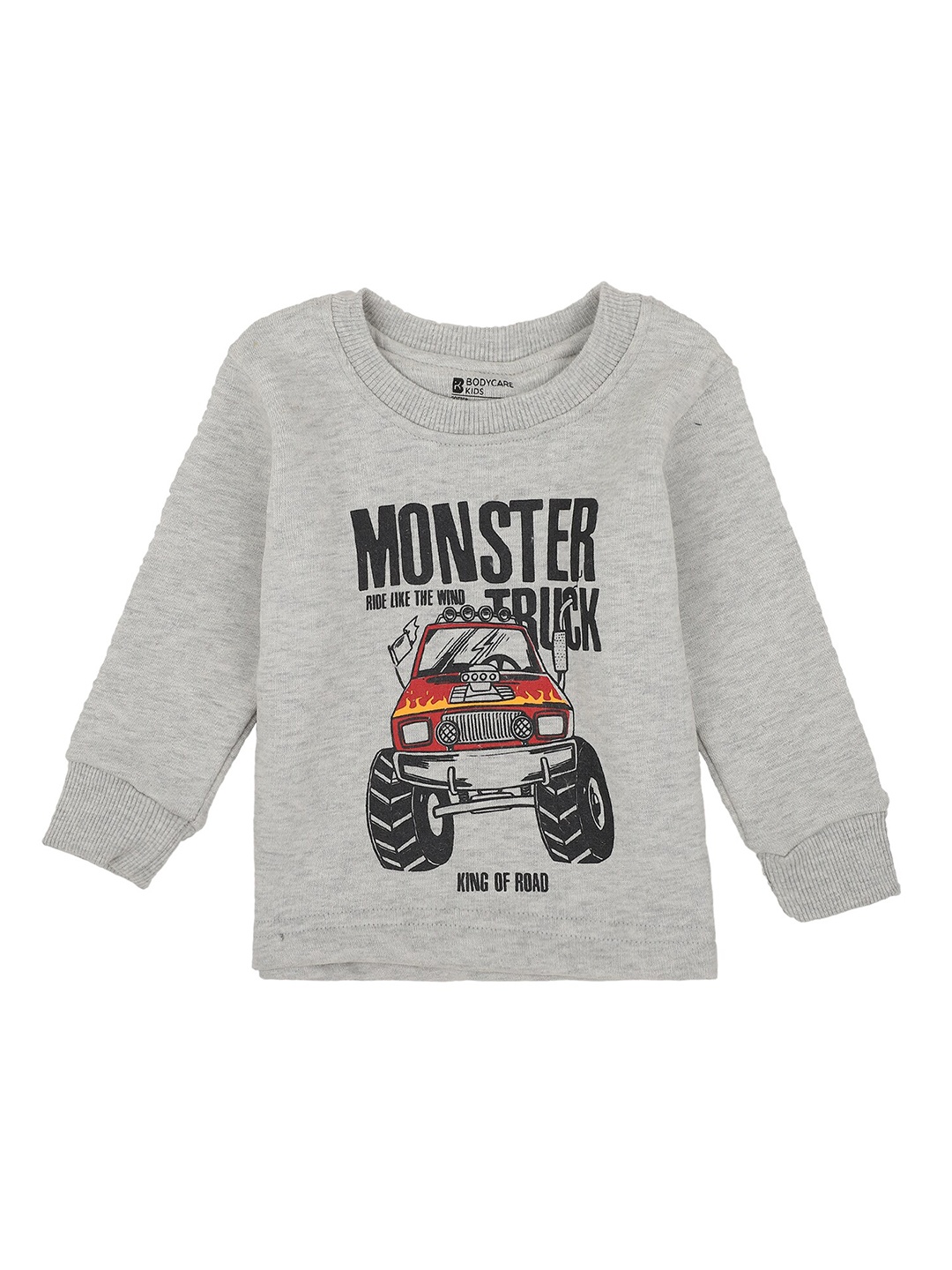 

Bodycare Kids Boys Grey Typography Printed T-shirt