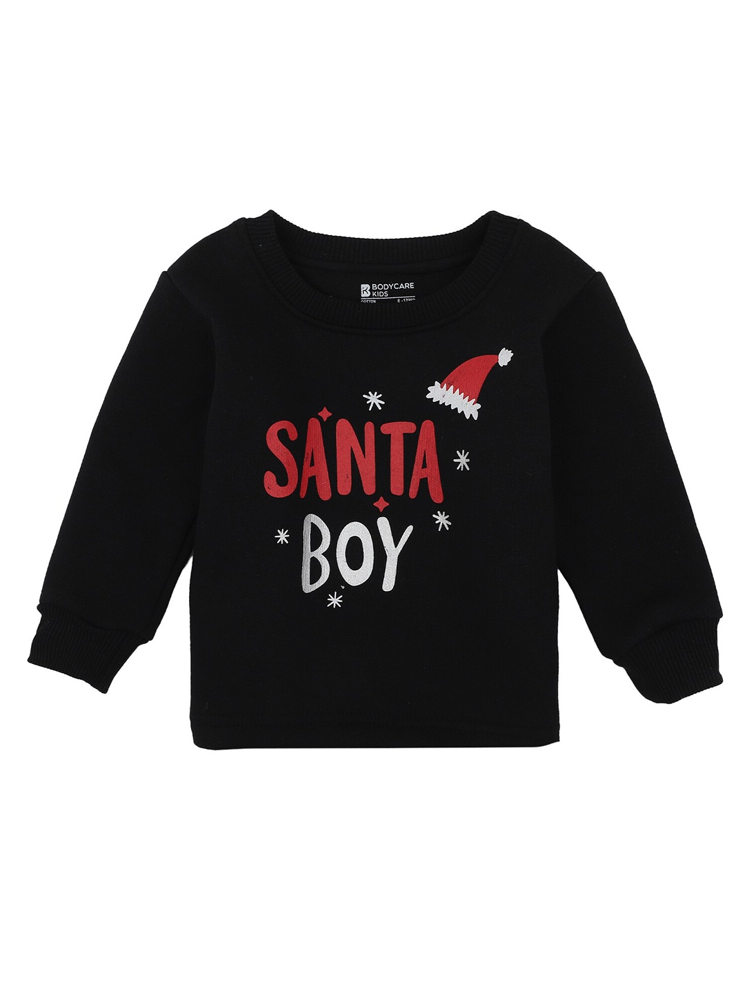 

Bodycare Kids Boys Black Typography Printed T-shirt