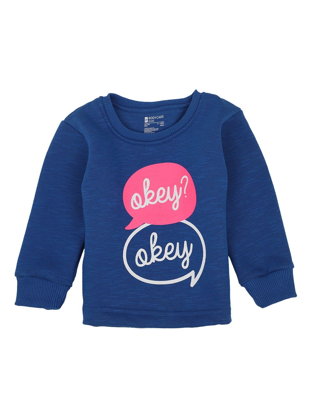 

Bodycare Kids Girls Blue & Pink Typography Printed Cotton T-shirt