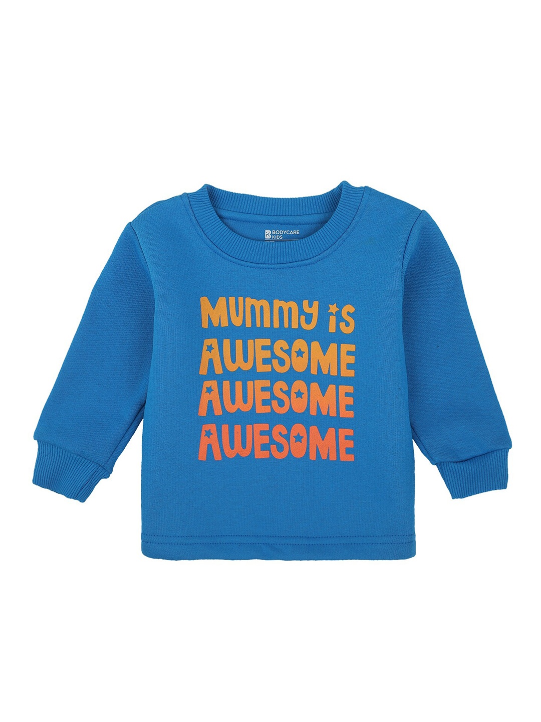 

Bodycare Kids Boys Blue & Orange Typography Printed Cotton T-shirt
