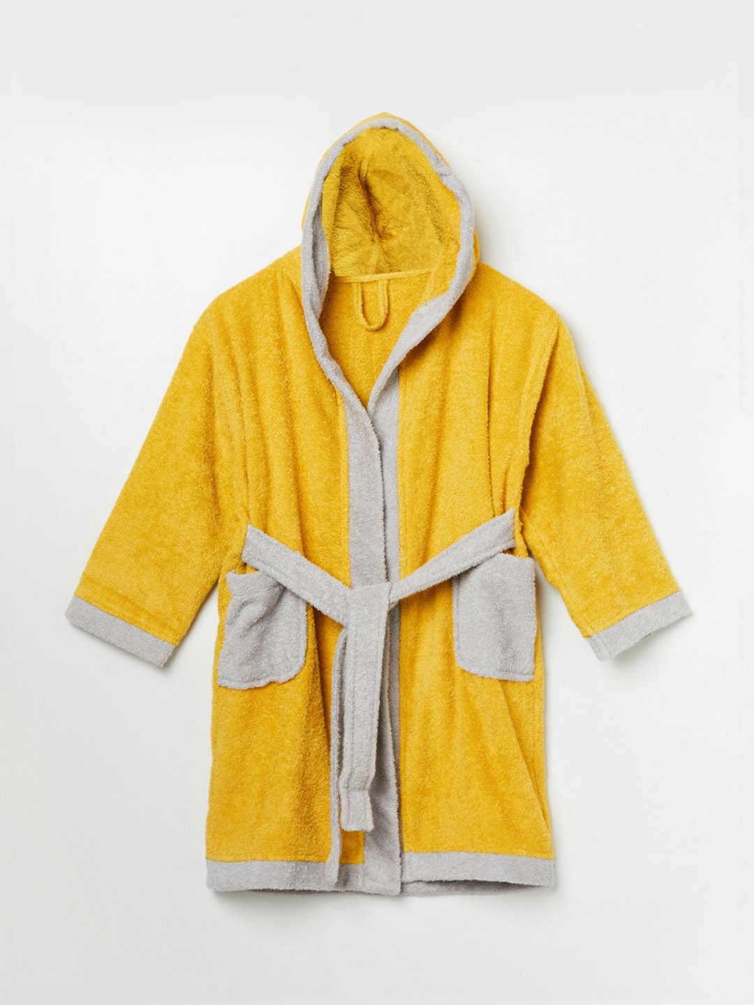 

Home Centre Yellow Solid Cotton Bath Robe