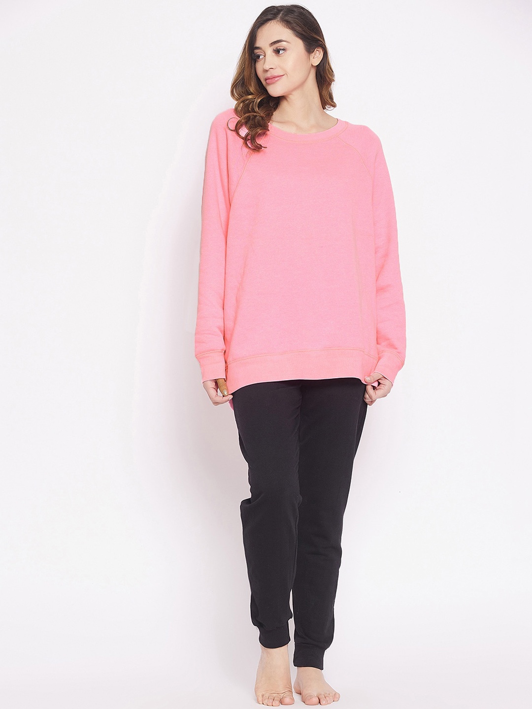 

Clovia Women Pink & Black Night suit