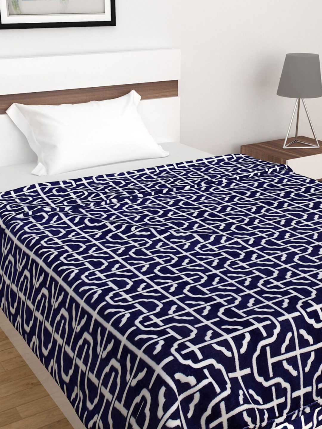 

Home Centre Blue & White Summer 210 GSM Single Bed Blanket