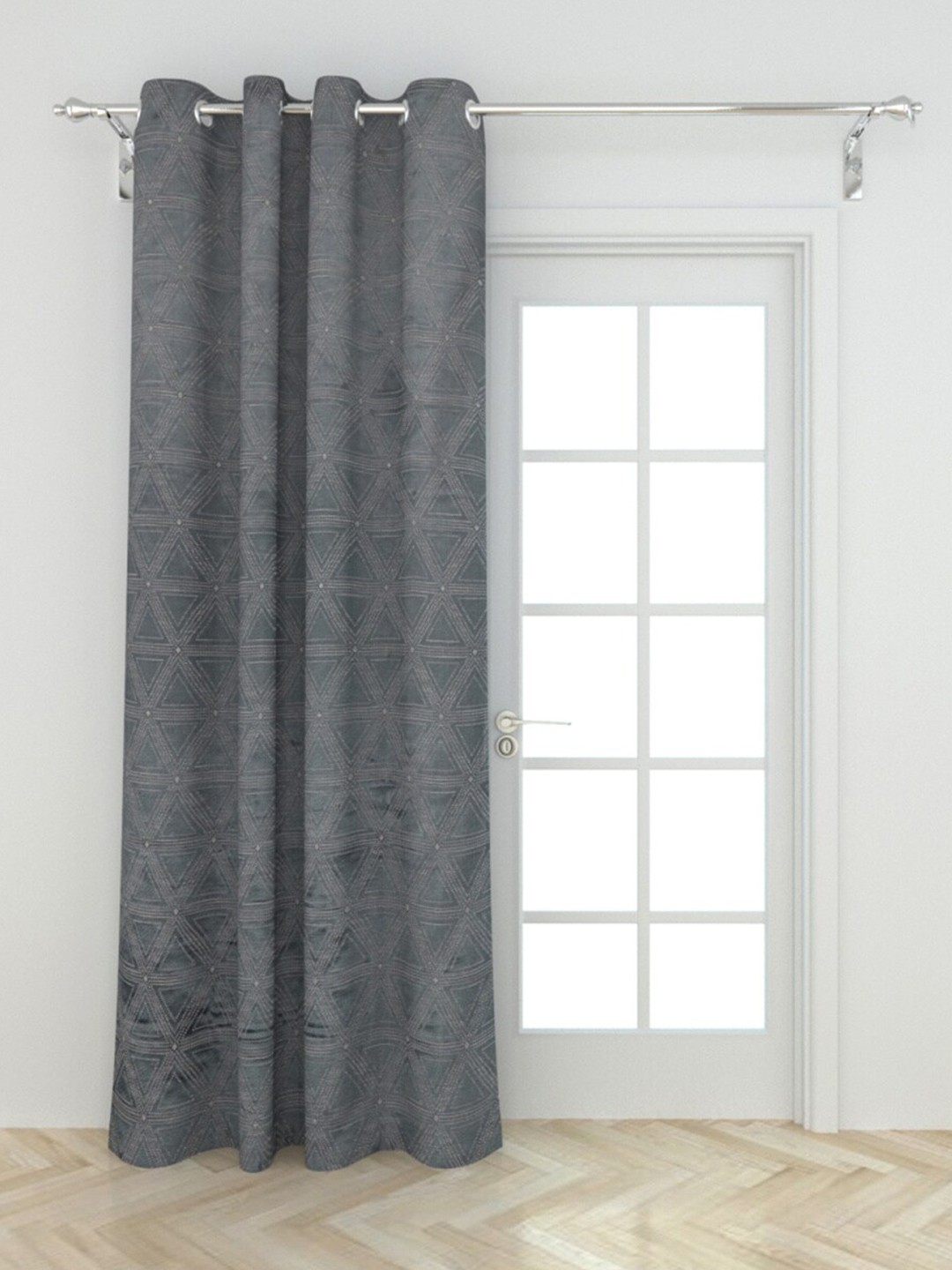 

Home Centre Grey Geometric Door Curtain