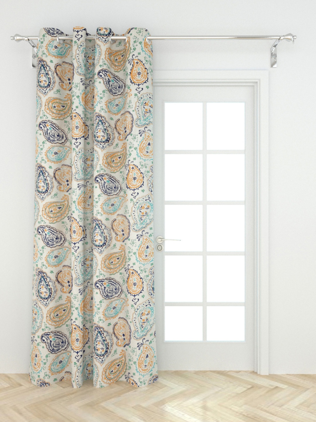 

Home Centre Ethnic Motifs Printed Door Curtain, White