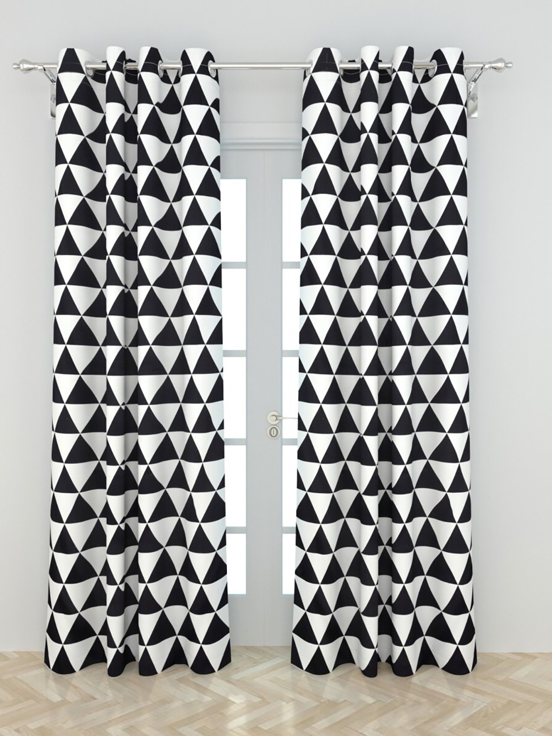 

Home Centre Black Set of 2 Geometric Door Curtain