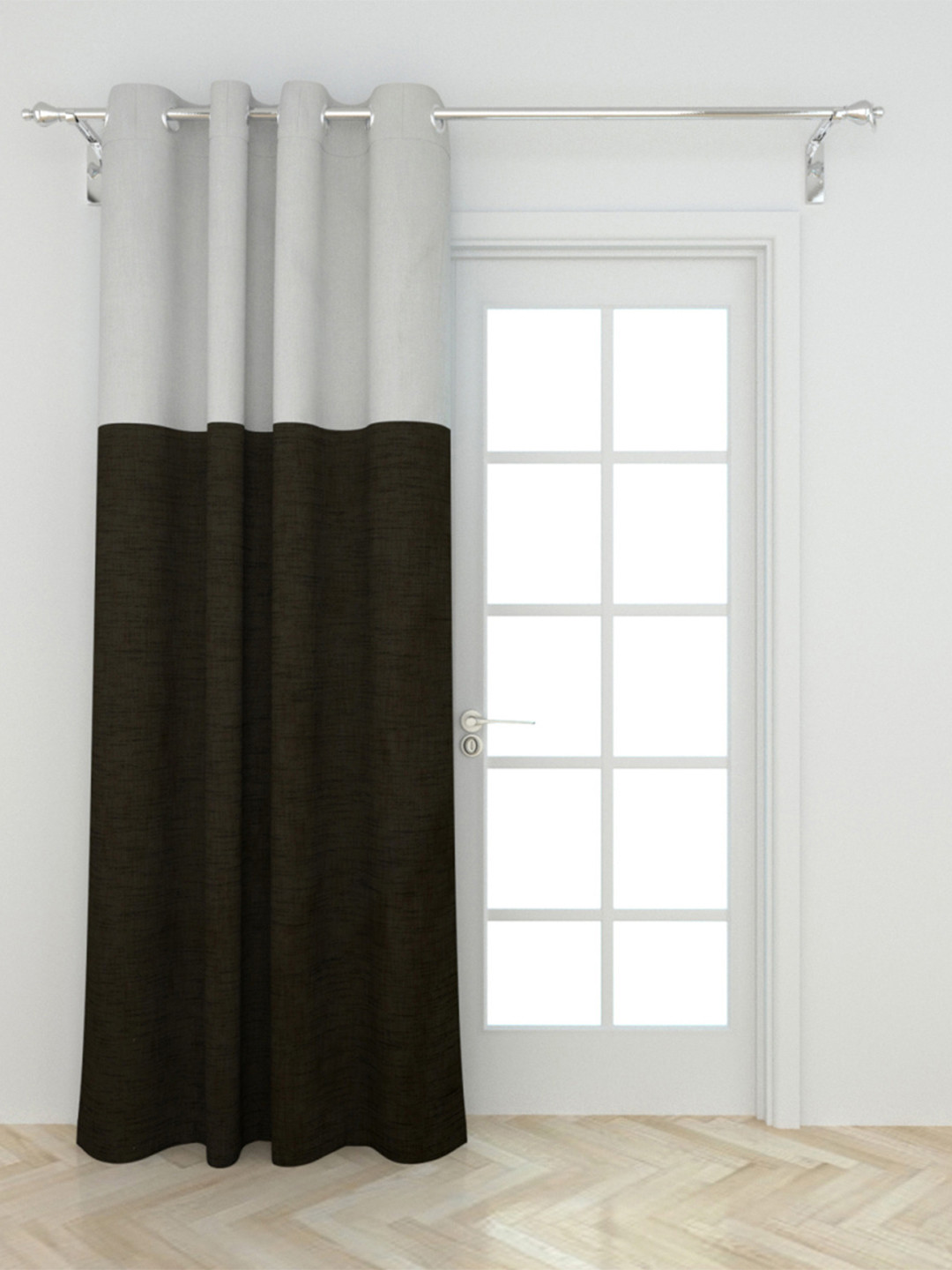 

Home Centre Black & White Colourblocked Door Curtain