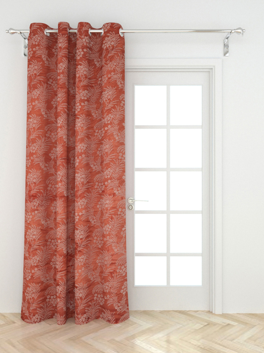 

Home Centre Red Floral Long Door Curtain