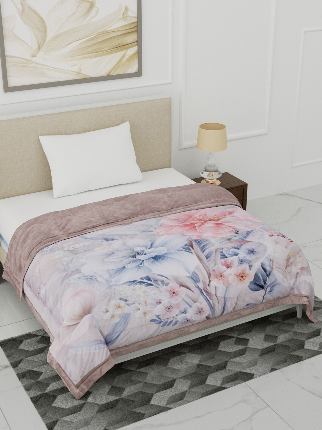 

Home Fresh Unisex Multi-coloured Floral Heavy Winter 1000 GSM Single Bed Comforter