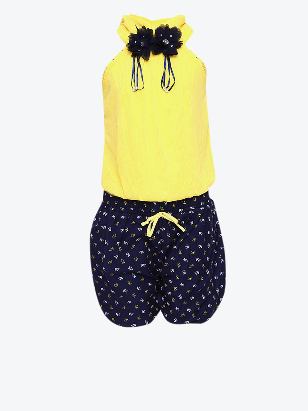 

Aarika Girls Yellow & Navy Blue Top with Shorts