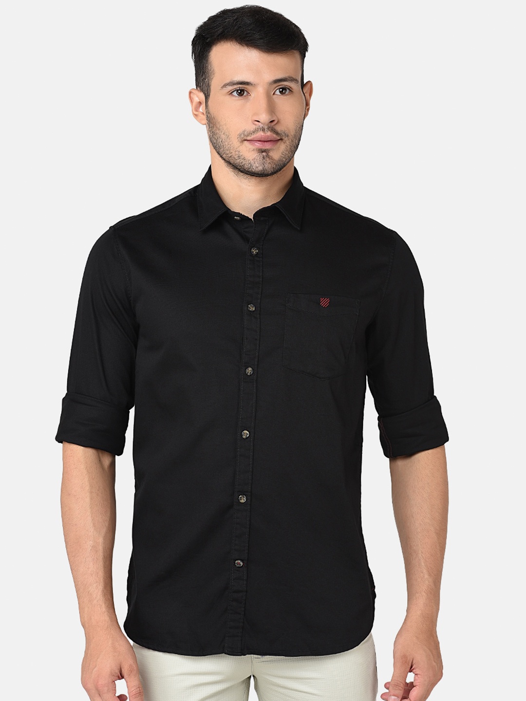 

J Hampstead Men Black Classic Slim Fit Casual Shirt