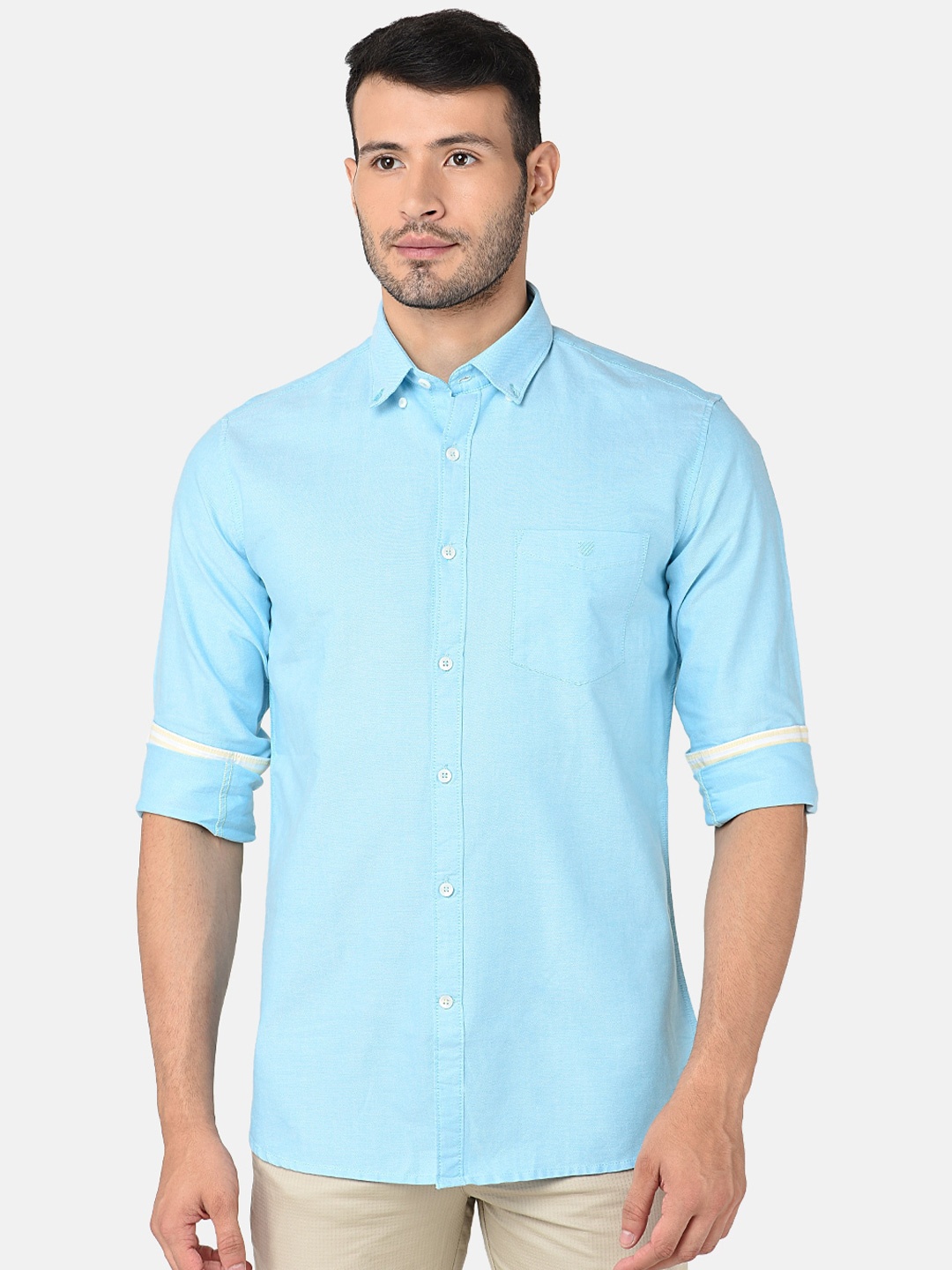 

J Hampstead Men Blue Classic Slim Fit Casual Shirt