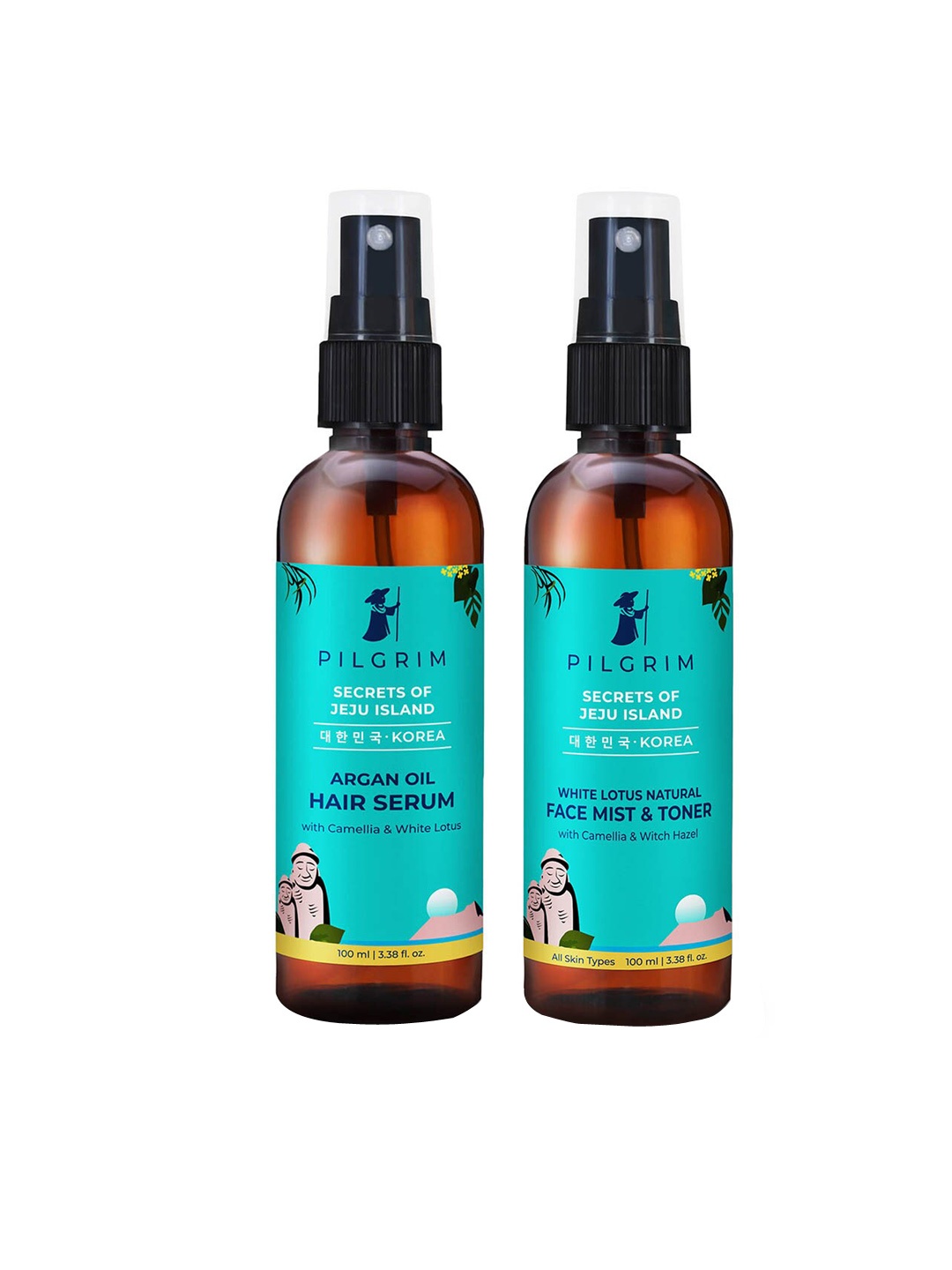 

Pilgrim Set of Secrets Of Jeju Island Hair Serum & Face Mist with Camellia, Teal
