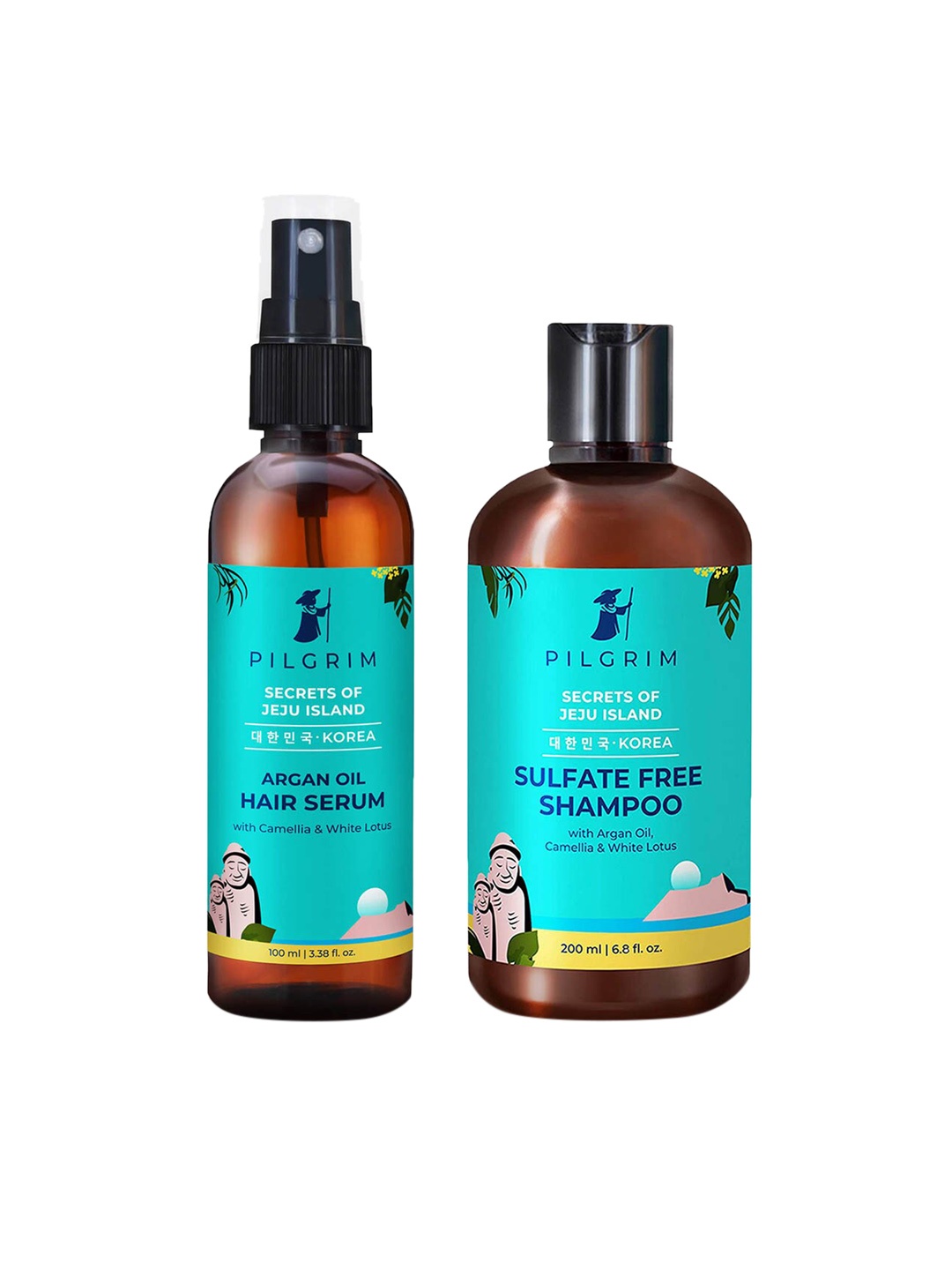 

Pilgrim Set of Secrets of Jeju Island Hair Serum & Shampoo with Camellia, Teal