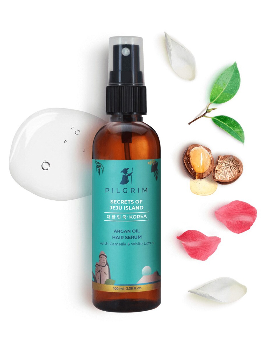 

Pilgrim Set of Secrets of Jeju Island Aragon Oil Hair Serum & Lift-Firm Serum, Teal