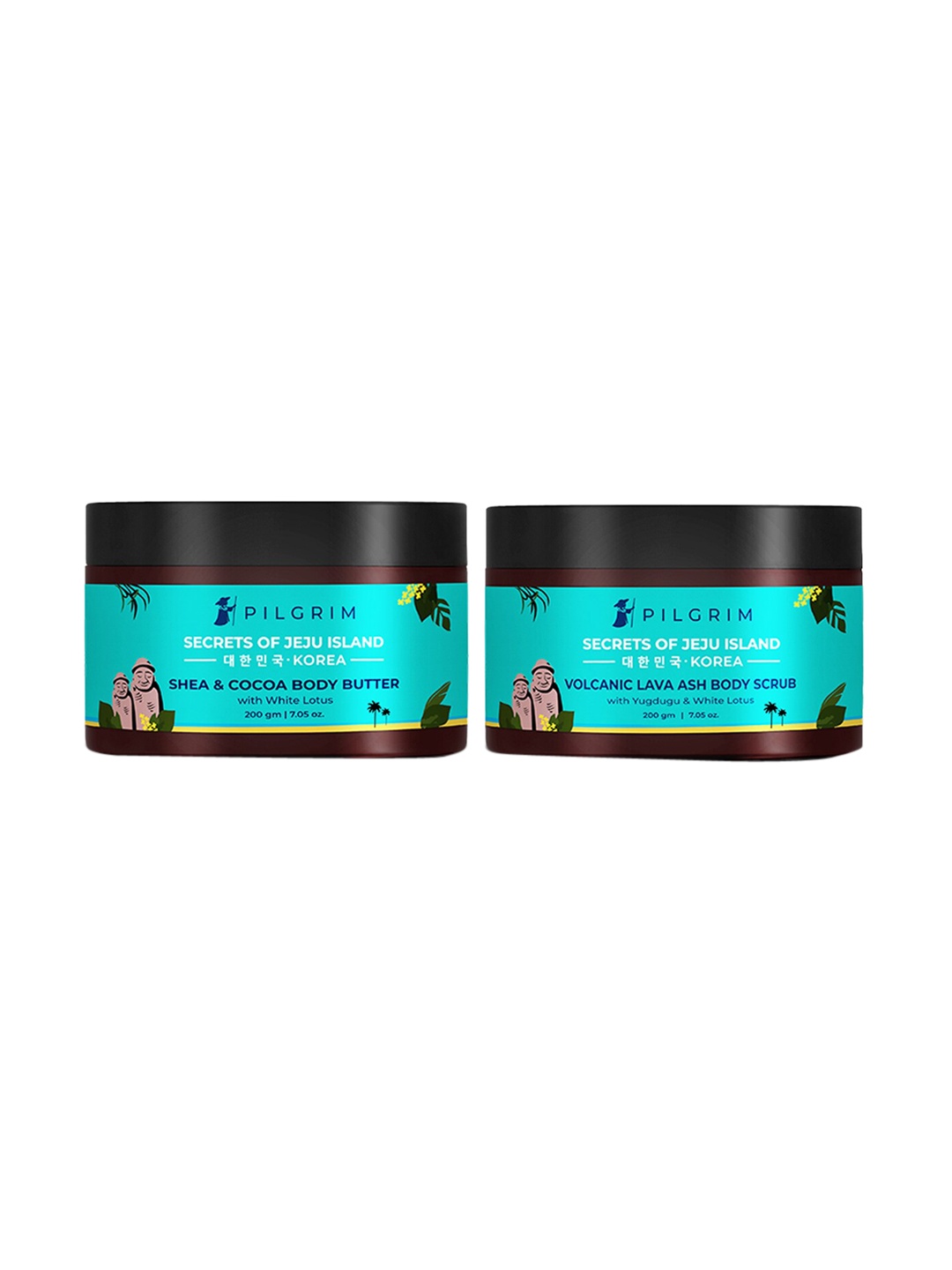 

Pilgrim Korean Beauty Daily Body Care Combo for Tan Removal & Glowing Skin 200 g Each, Teal