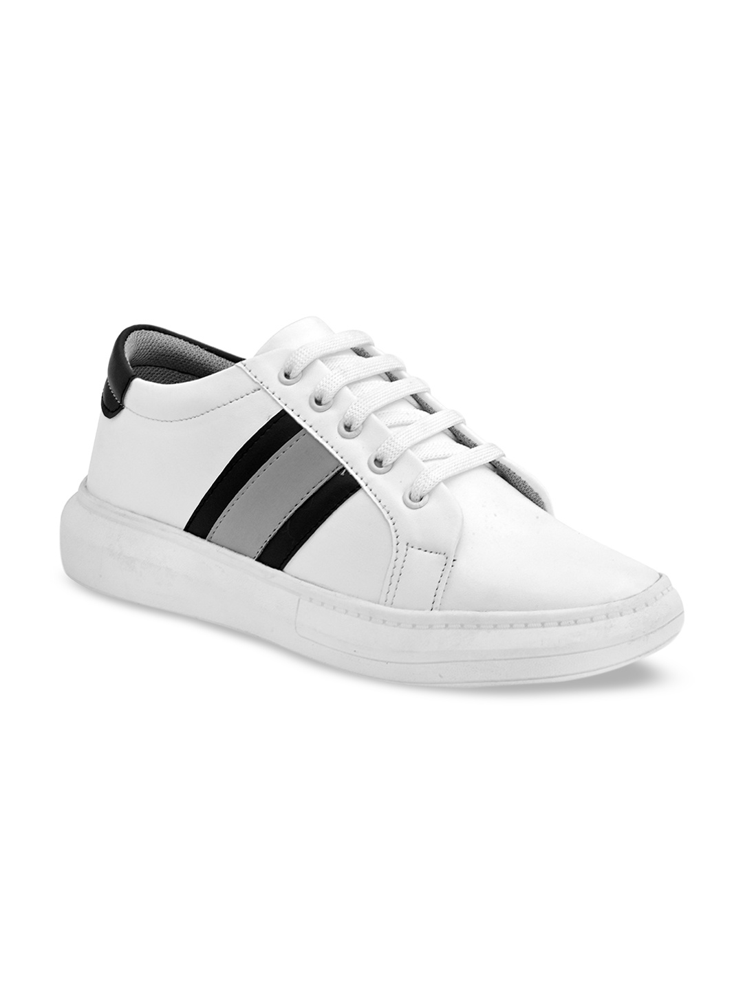 

The Roadster Lifestyle Co Men White Faux Leather Lace-Ups Casual Sneakers