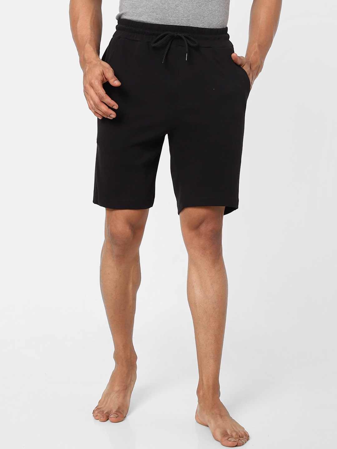 

Ajile by Pantaloons Men Black Slim Fit Pure Cotton Shorts