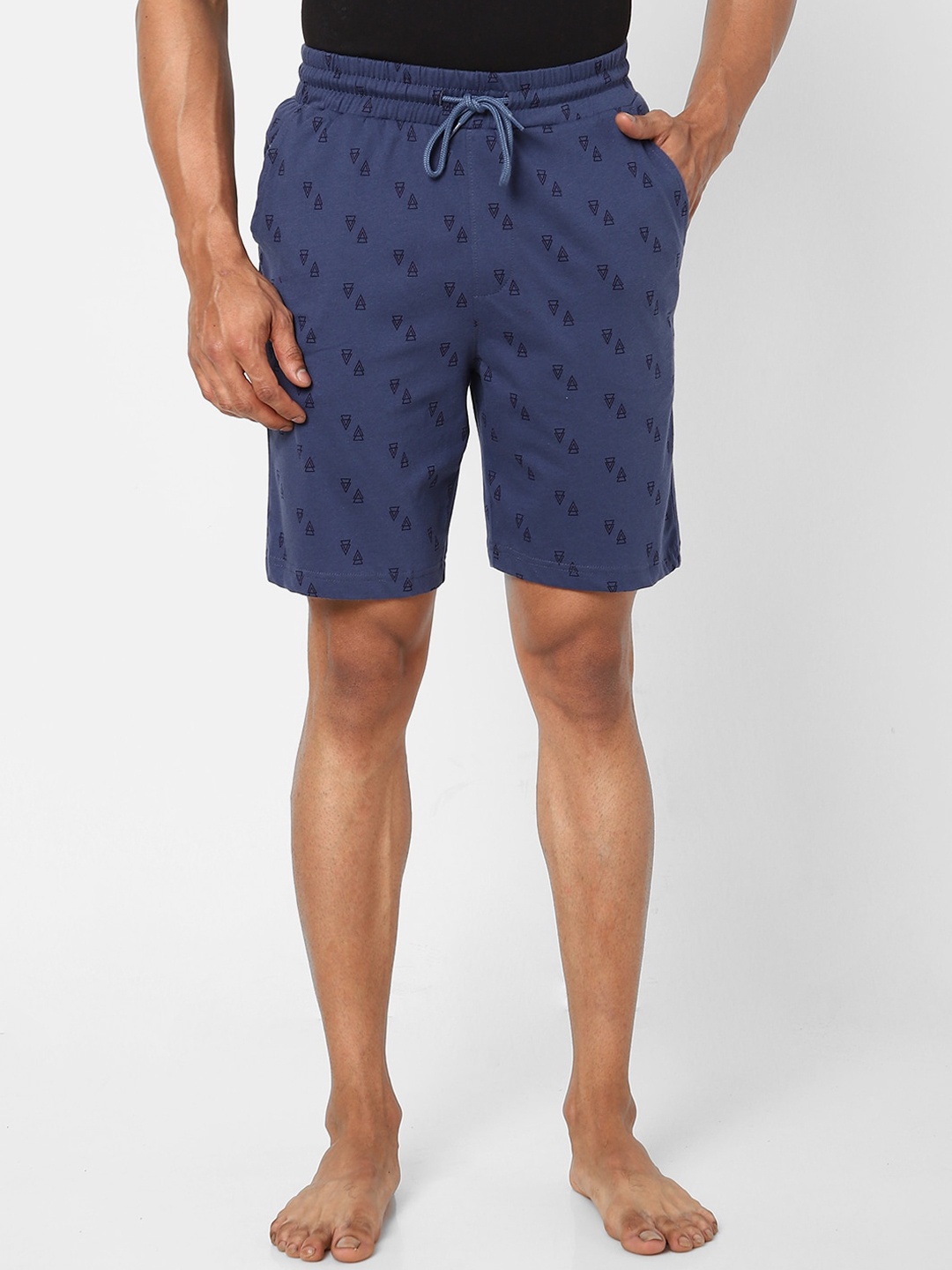 

Ajile by Pantaloons Men Blue Printed Lounge Shorts