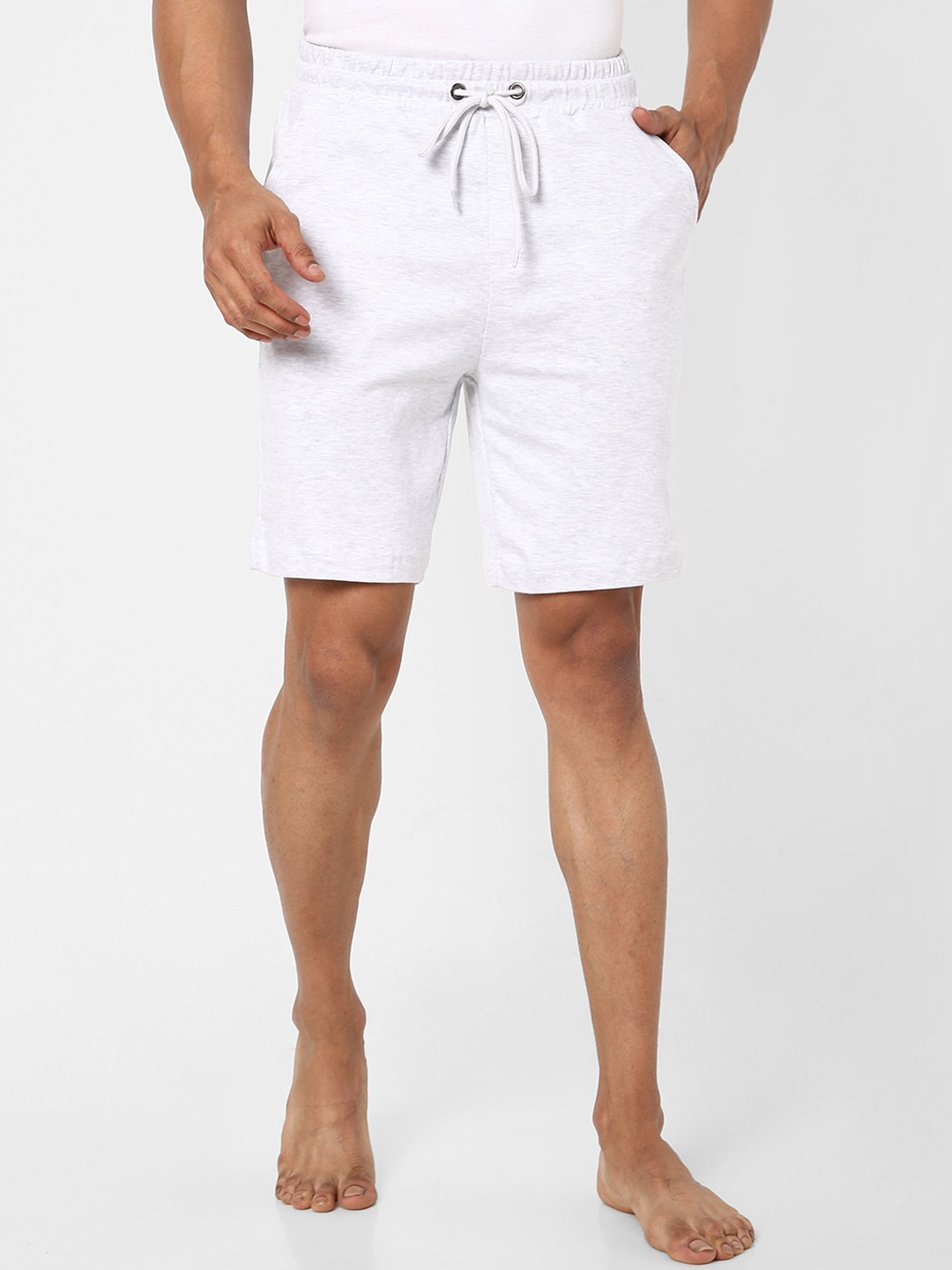 

Ajile by Pantaloons Men Grey Melange Slim Fit Shorts