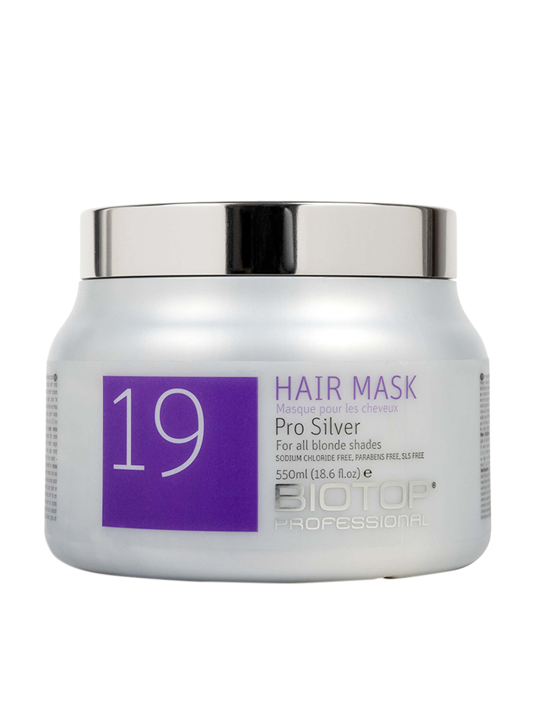 

BIOTOP PROFESSIONAL 19 Pro Silver Hair Mask For All Blonde Shades 550ml, Purple