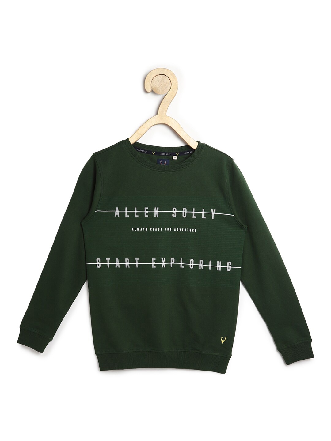 

Allen Solly Junior Boys Green Printed Pure Cotton Sweatshirt