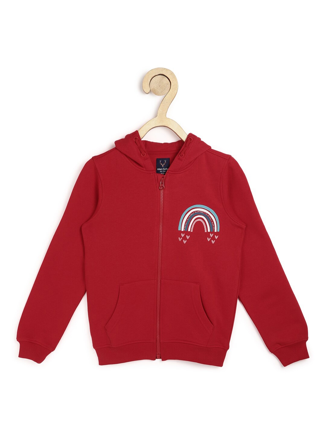 

Allen Solly Junior Girls Red Hooded Pure Cotton Sweatshirt