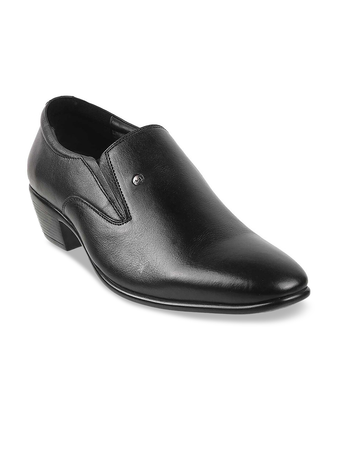 

Metro Men Black Leather Formal Slip-on Shoes