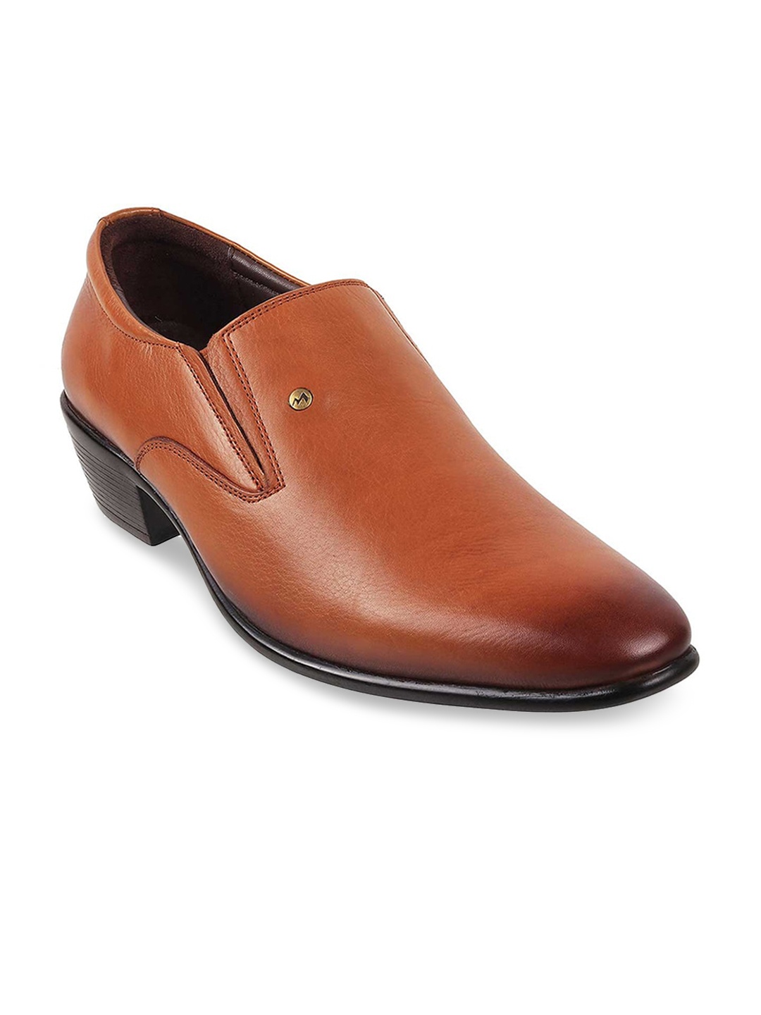 

Metro Men Tan Leather Formal Slip-on Shoes