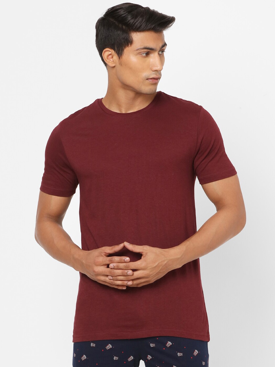 

Ajile by Pantaloons Men Red Slim Fit Lounge T-shirt