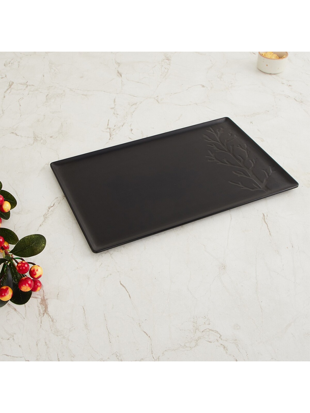 

Home Centre Black Printed Melamine Platter