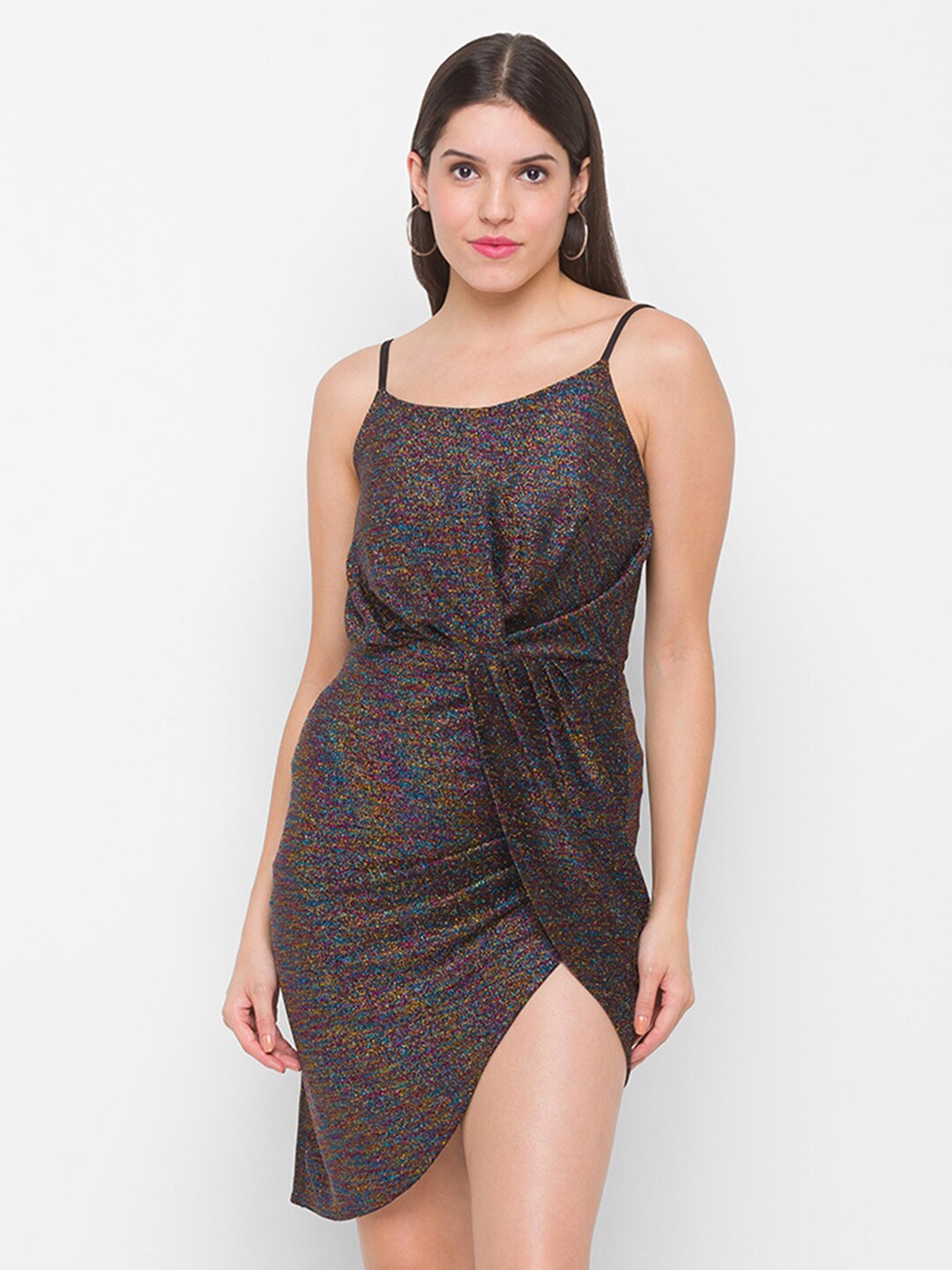 

Globus Black & Gold-Toned Sheath Mini Dress