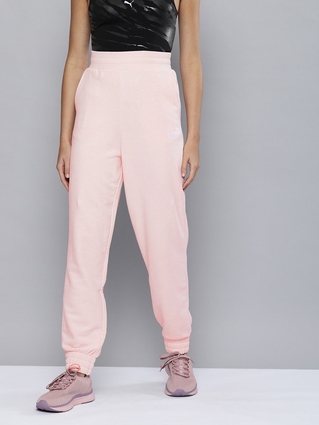 

PUMA Women Regular Fit Solid Mid-Rise Jogger Sustainable Track Pants, Pink