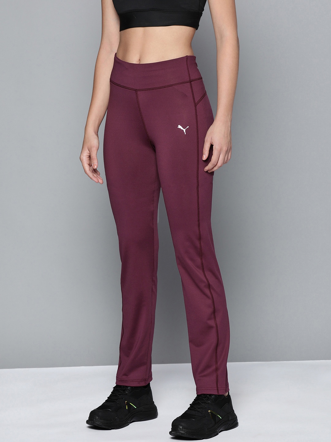 

Puma Women's Wine Solid Straight Leg Track Pants, Purple