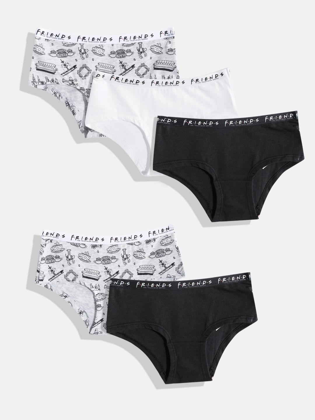 

Marks & Spencer Girls Pack of 5 Friends Print Briefs, Black