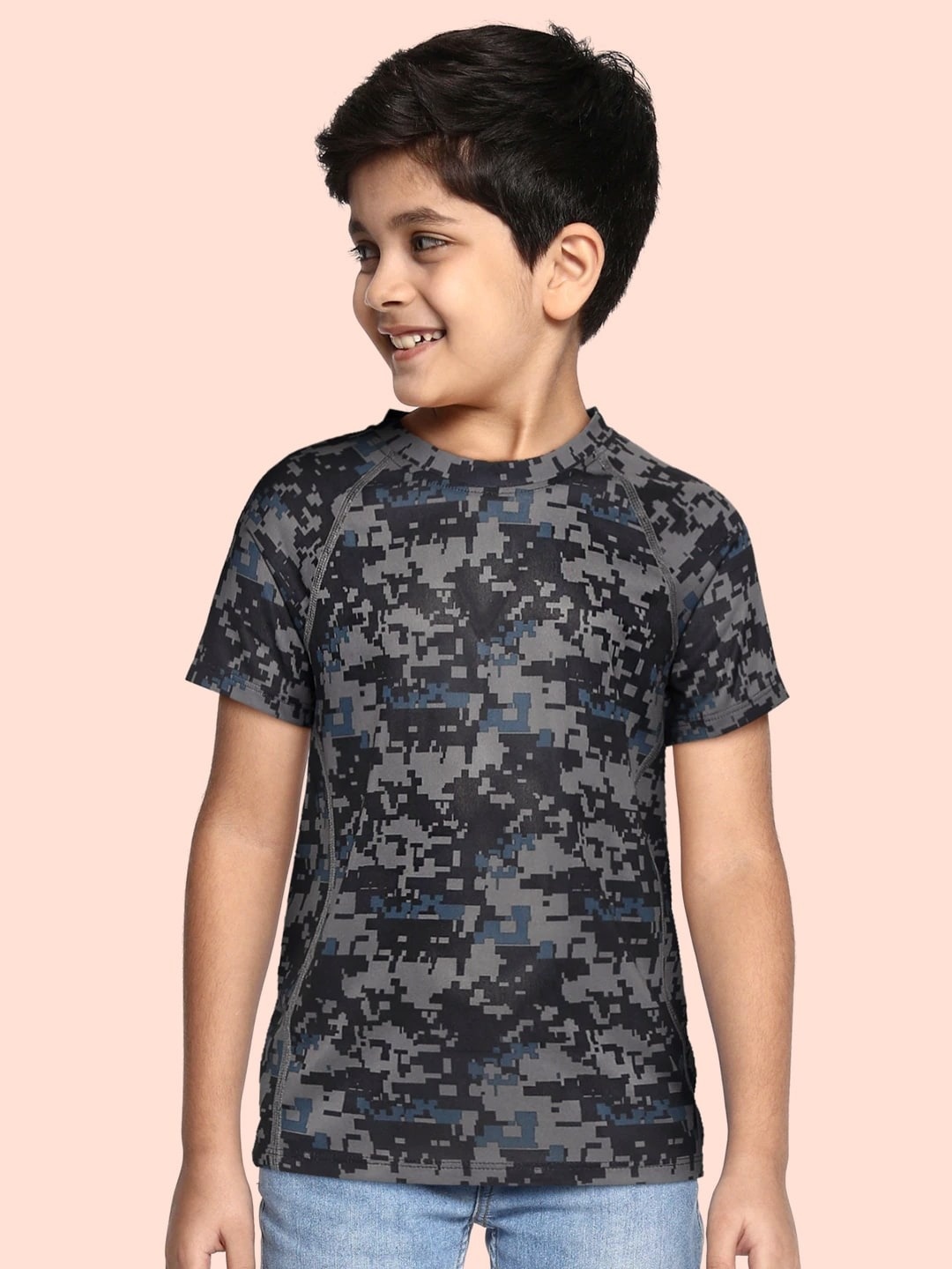 

Marks & Spencer Boys Black & Grey Camouflage Print T-shirt