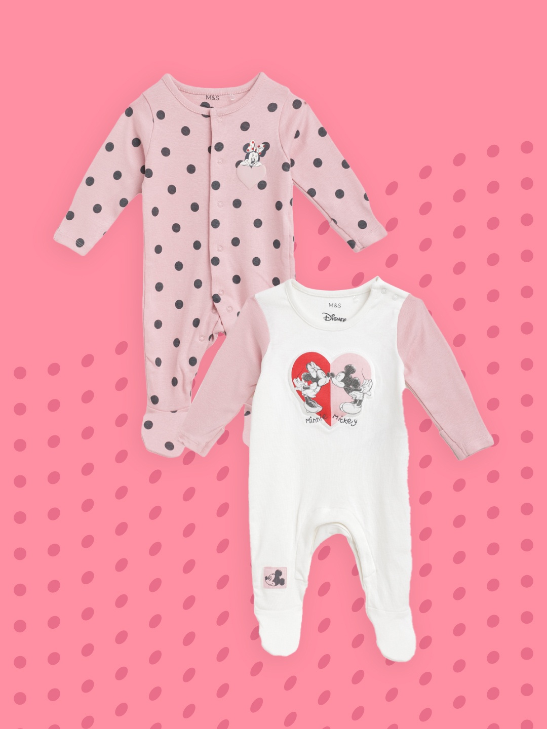 

Marks & Spencer Kids Pack of 2 Cotton Sleepsuit, Pink