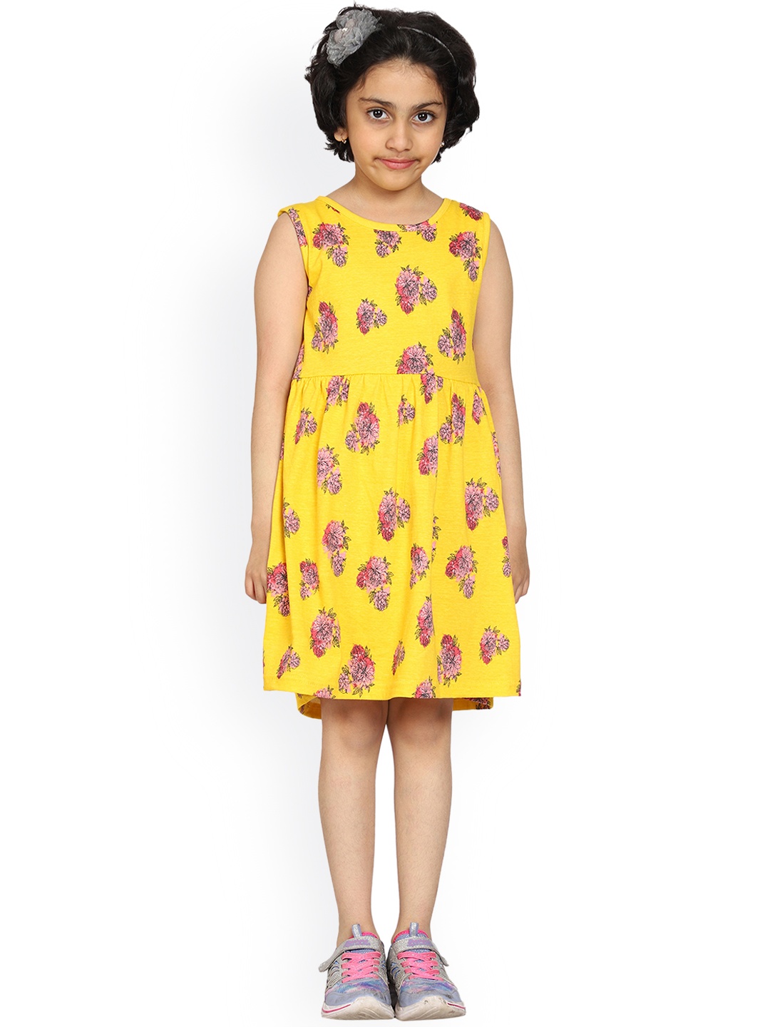 

KiddoPanti Girls Yellow Floral Dress