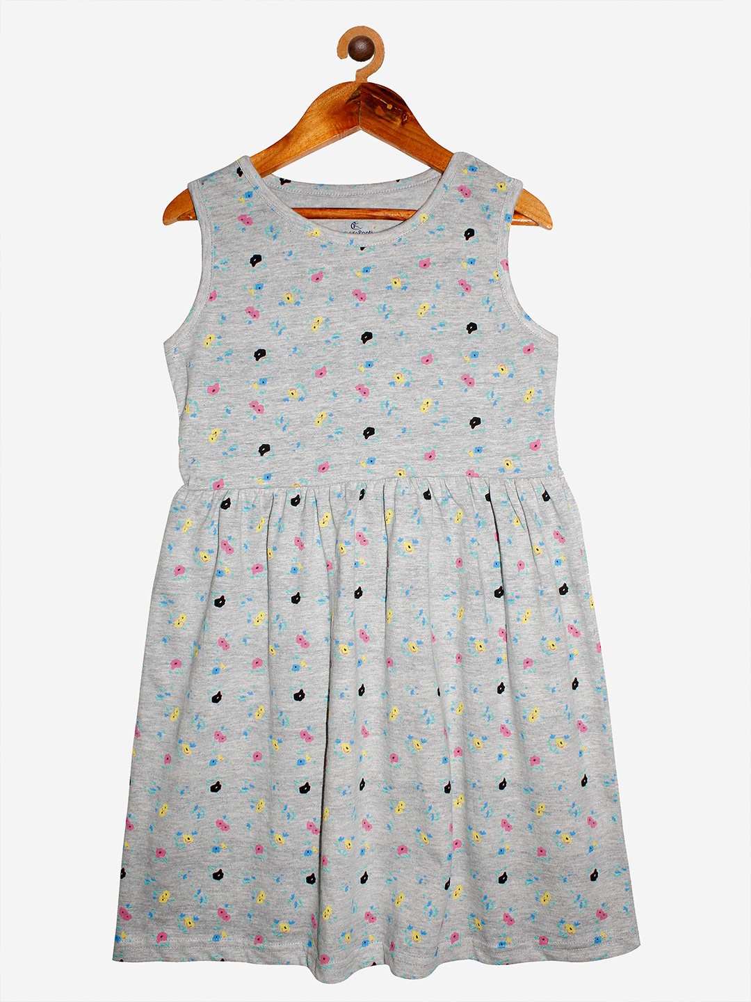 

KiddoPanti Grey Melange Pure Cotton Dress