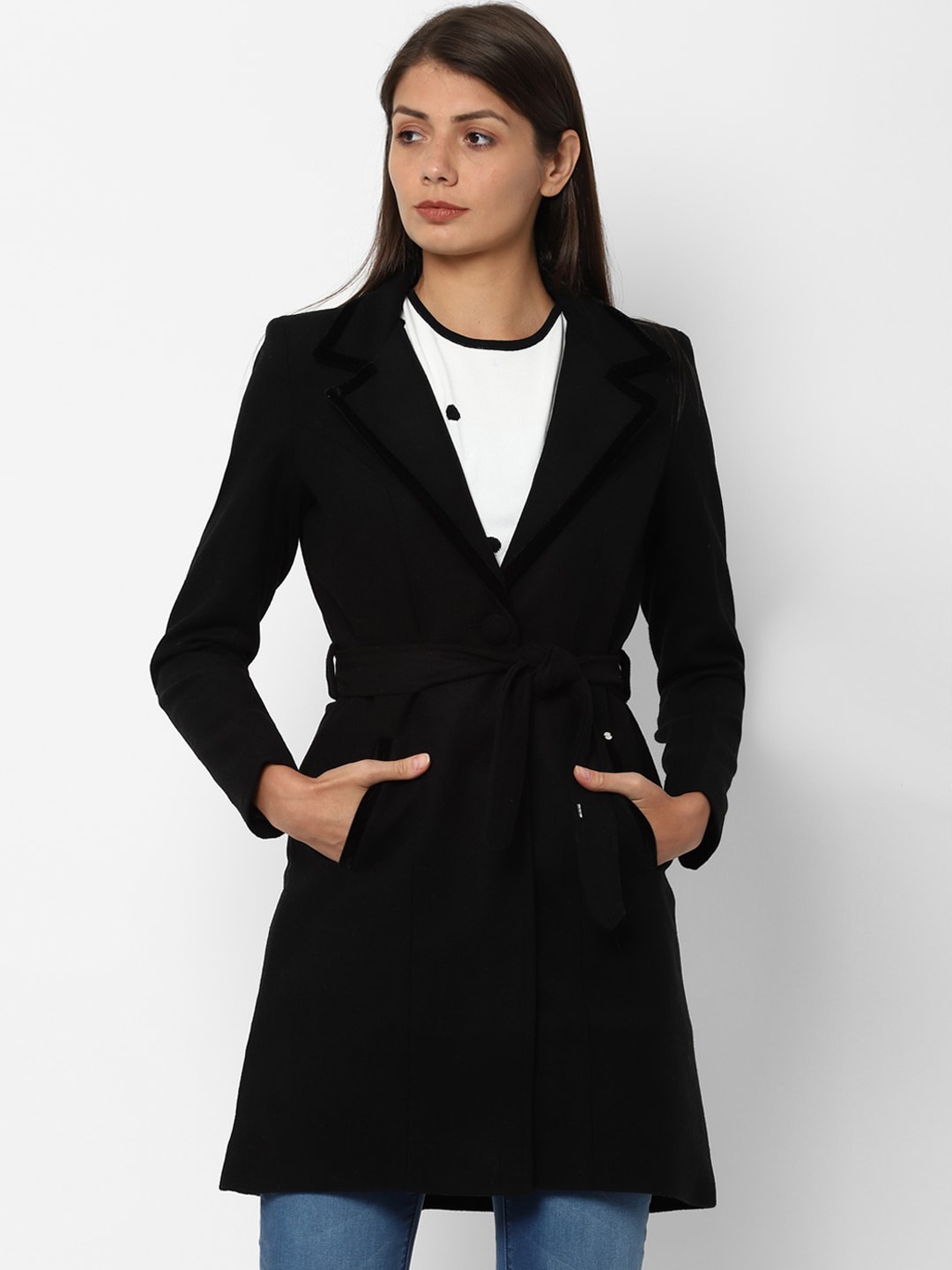 

Allen Solly Woman Women Black Longline Overcoat